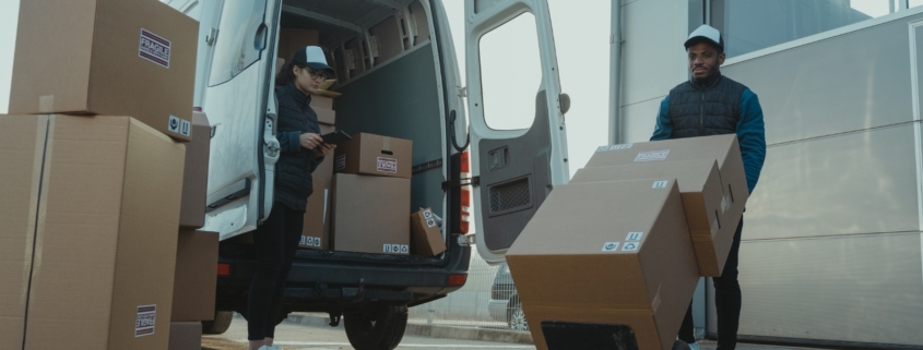 Modern warehouse with mattresses and natural materials prepared for Europe-wide dropshipping.