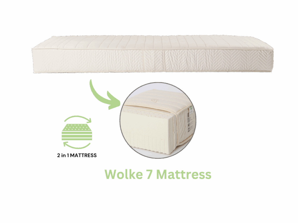 Wolke 7 mattress made of multilayer GOLS-certified natural latex – 7-zone mattress with multiple firmness levels for optimal sleep comfort.
